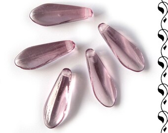 Czech Glass Daggers 15x5 mm Amethyst 20 pcs