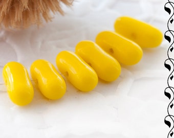 Perles en verre tchèque 9x4 mm jaune 30 PCs