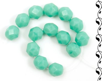 Fire Polished Beads 6 mm Turquoise 10 pcs