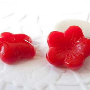 Czech Glass Bead-Caps 16 mm Red 6 pcs