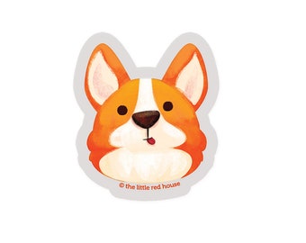 Corgi Clear Sticker, Waterproof Cute Dog Sticker for Laptop Water Bottle Journal, Corgi Lover Gift, Welsh Corgi Decal