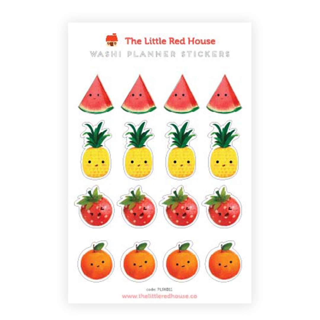 Fruit Washi Planner Stickers, Cute Sticker Sheet for Bullet Journal ...