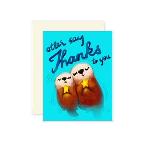 Otter Say Thank You | Greeting Card Otter Say Thank You | Greeting Card