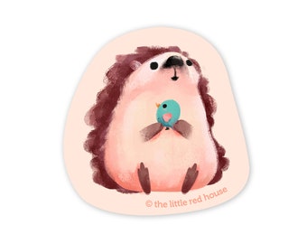 Hedgehog Vinyl Sticker, Cute Hedgehog Waterproof Sticker for Laptop Water Bottle Journal, Animal Lover Gift