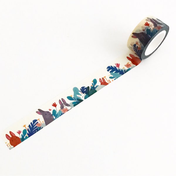 Bunnies Foliage Washi Tape