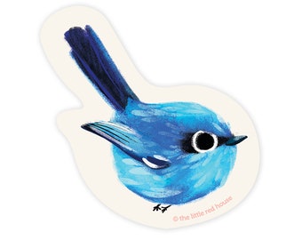 Pegatina de vinilo azul Wren