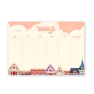 Weekly Planner Pink City Theme Notepad