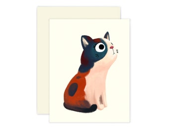 Mixed Color Cat Card Set of 6, Cute Cat Blank Cards with Envelopes, Boxed Greeting Card Set, Cat Lover