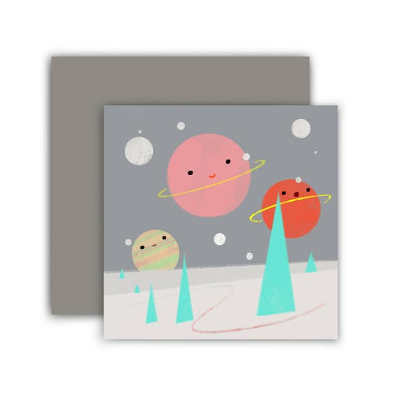Mini Greeting Card, Orbit Mini Greeting Card, Orbit