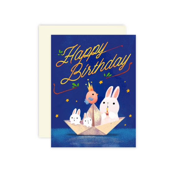 Bunnies Boat Birthday | Greeting Card Bunnies Boat Birthday | Greeting Card