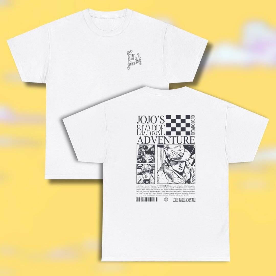 Jotaro Kujo JoJos Bizarre Adventure Cross Shoulder Shirt with Star Platinum Stand and Bold TS04