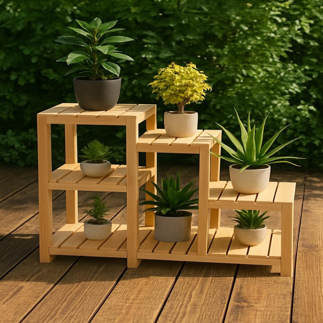 DIY Plant Stand Plans | 3 Tier Flower Rack for Indoor & Outdoor Use ...