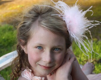 pink feather clip, pink hair clip, ostrich feather clip,feather clip,ostrich clip,photo prop,ready to ship