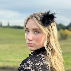 Black feather clip, costume clip, dance clip,black hair clip, ostrich feather clip,feather clip,ostrich clip,photo prop