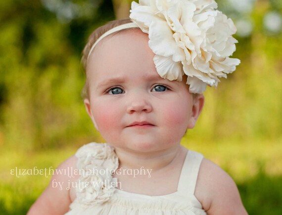 ivory baby headband