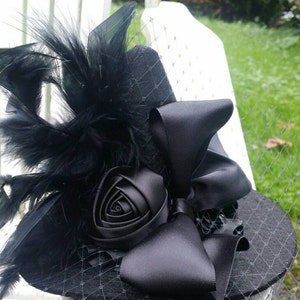 mini witch hat, black witch headband, halloween flower headband,  witch hat, photo prop, baby headband,glitter