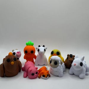Posierbare Bauernhof Tier Mini Figuren: 3D Gedrucktes Fantasy Spielzeug