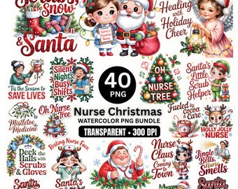 Nurse Christmas Clipart Bundle | Funny Christmas Clipart Bundle | Nurse Digital Bundle | Nurse Quote Bundle
