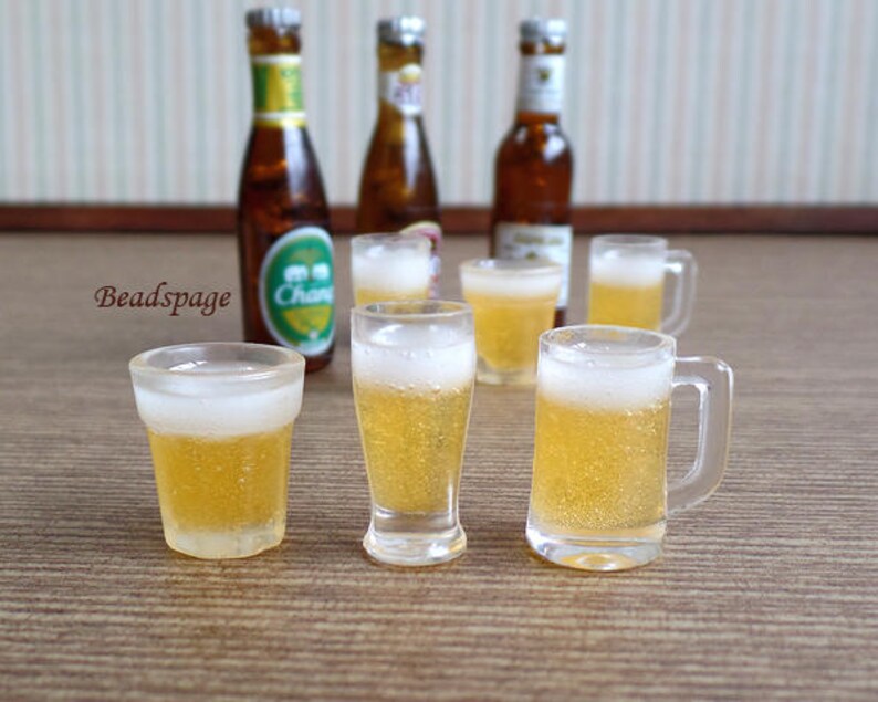 Miniature Beer in Mug Drink Beverage for 1/6 scale (12' Doll) Blythe DAL BJD Dolls Food Playscale Diorama, DIY Craft Food Jewelry 