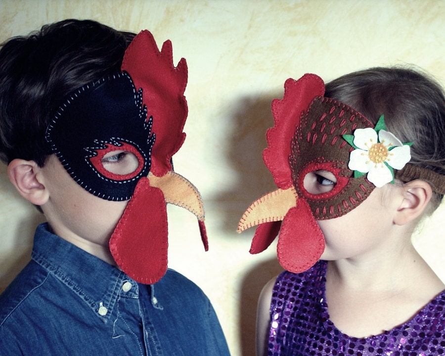 Hen and Rooster Mask PDF Pattern Etsy