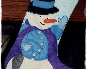 Felt Snowman Stocking PDF Pattern