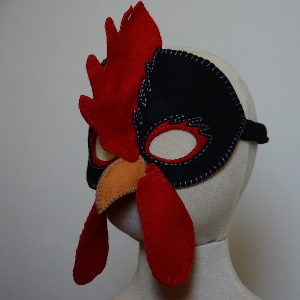 Hen and Rooster Mask PDF Pattern