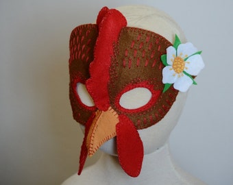 Hen and Rooster Mask PDF Pattern