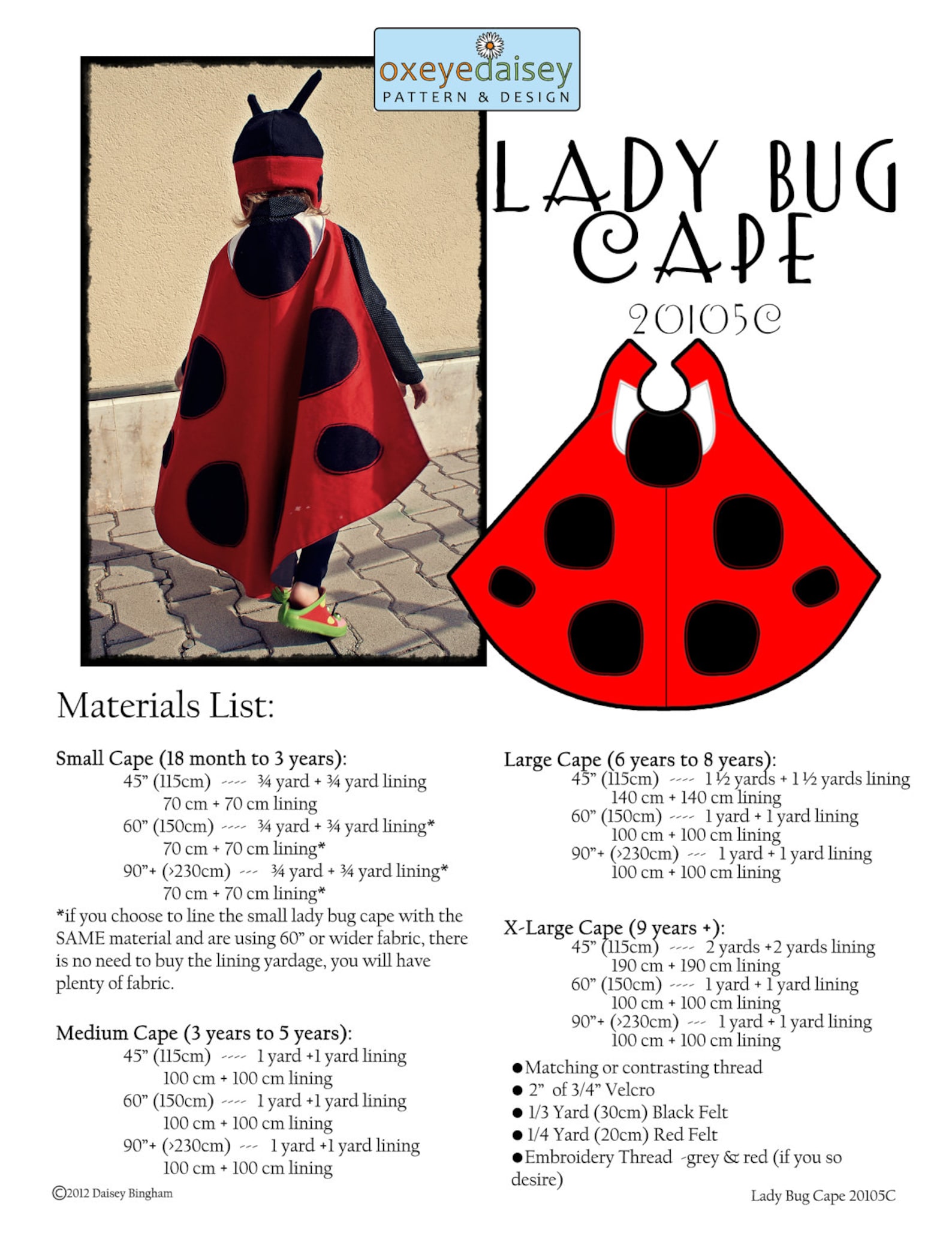 Lady Bug Cape PDF Pattern - Etsy