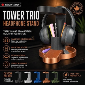 Soporte multifunción para auriculares / Soporte ajustable para teléfono y organizador de escritorio / Colores mate y satinados