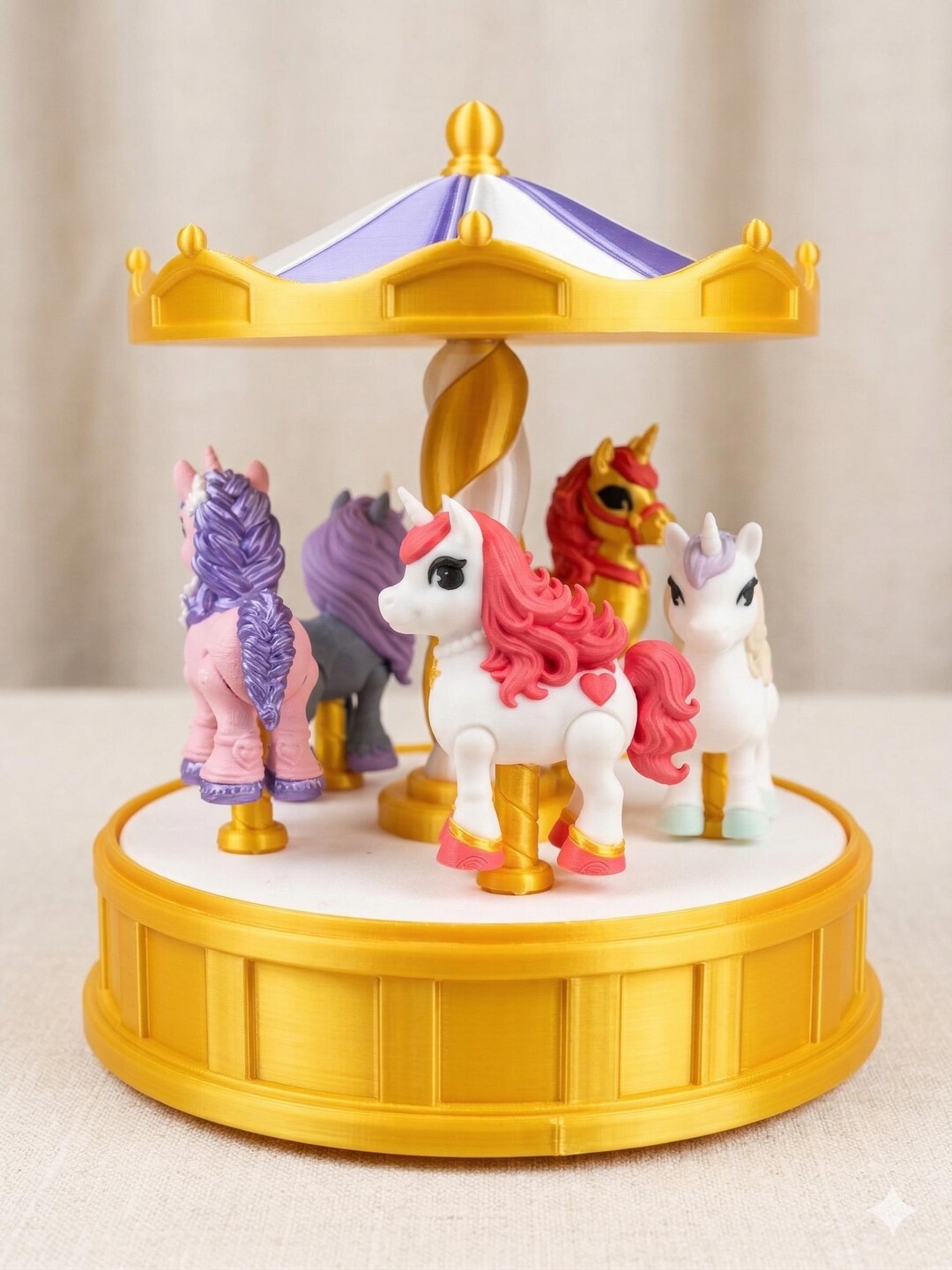 Rotating Carousel Display Magic Carousel Master Set | Rotating Display, 5 Unicorns | 3D Printed ...