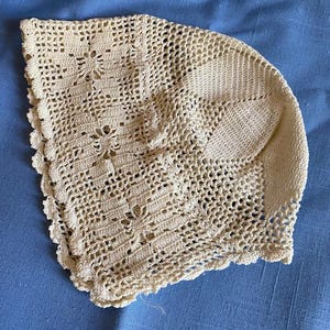 Vintage Hand-Crocheted Baby Bonnet