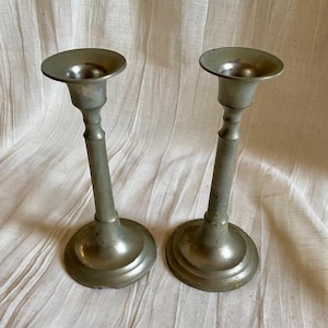 Pair of vintage pewter candlesticks made in Western Germany 150/18