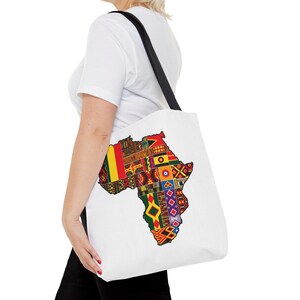 Bunte afrikanische Karte Einkaufstasche, umweltfreundliche Shopper, Geschenk für Reisende, Strandtasche, Markttasche, stilvolles Statement-Stück
