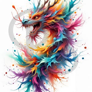 Colorful Fantasy Dragon – Printable Digital Wall Art, Instant Download