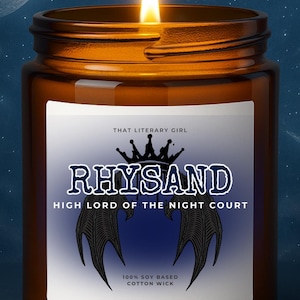 Rhysand Candle | Acotar, acomaf, Book Lover Candle, Book Scented Candle, Literary Candle, Book Inspired Candle, Book Candle Scent | Feysand
