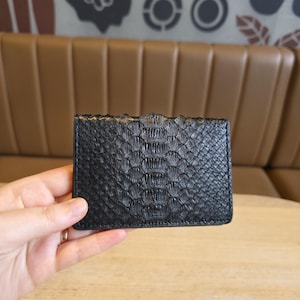 Wallet, Card Holder - Genuine Python Leather Card Holder – Handmade Exotic Minimalist Slim Wallet -  Gift for him/her, Luxury Gift Idea