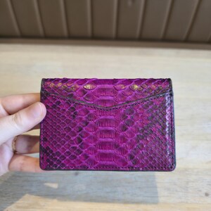 Genuine Python Leather Card Holder - Card Holder, Mini Wallet – Handmade Exotic Minimalist Slim Wallet -  Gift for him/her, Luxury Gift Idea