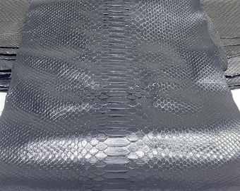 Echte zwarte python-skin: exotische leren huid om te knutselen