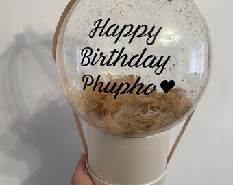 Personliga ballonger, Anpassad ballongpresent med miniballonger inuti, Uppblåst ballongpresent, Heliumuppblåst ballong, Present till henne och honom