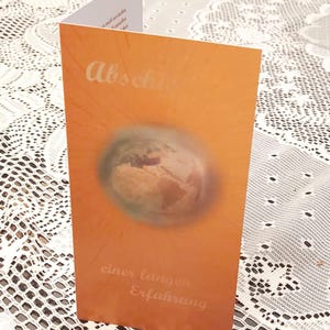 Grußkarte  "Abschied einer langen Erfahrung" Channeling, Besondere Grußkarte