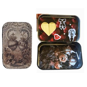 Tin box, Altoids wallet, metal box, decorative tin box, customised tin box, gothic gift, horror gifts for her, gothic clothes
