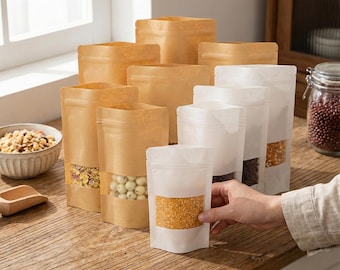 Set van 50 stazakken van kraftpapier | Hersluitbaar en ideaal voor het bewaren van voedsel