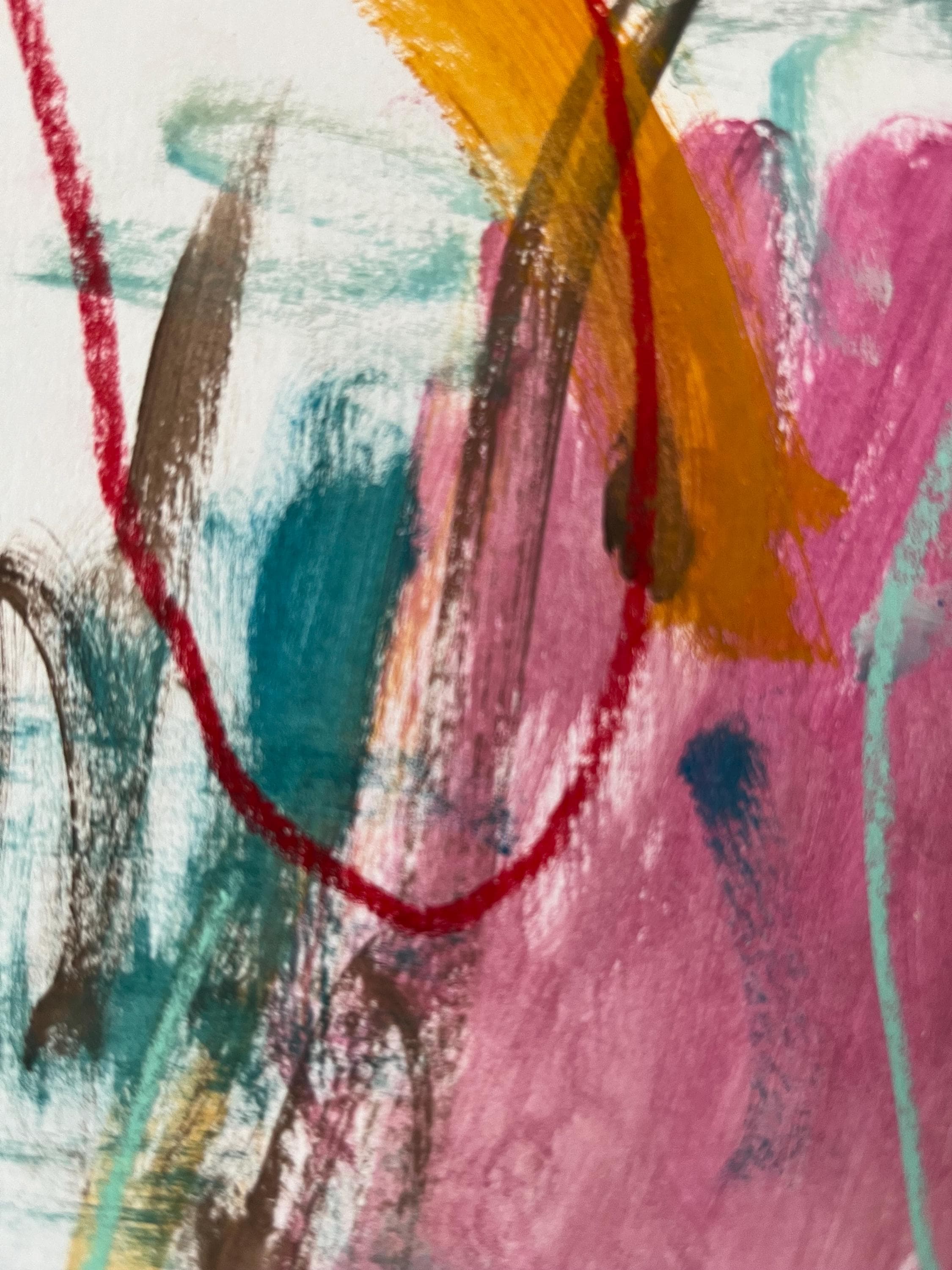 カラフルな抽象的なミクストメディア絵画 - オリジナルA4アート - Etsy