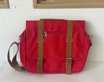 Vintage Red Satchel Bag Crossbody Bag Shoulder Bag Vintage Retro Bag
