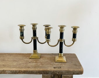 Vintage Brass Candle Holders / Vintage Brass Candle Holders / French Vintage Candle Holder / Ornate Brass Home Decor