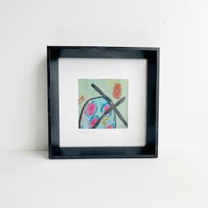 Abstract Mixed Media on Paper Framed