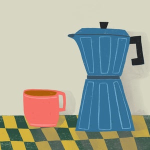 Still Life Coffee Pot Illustration Art Print, A4, A3 image 2