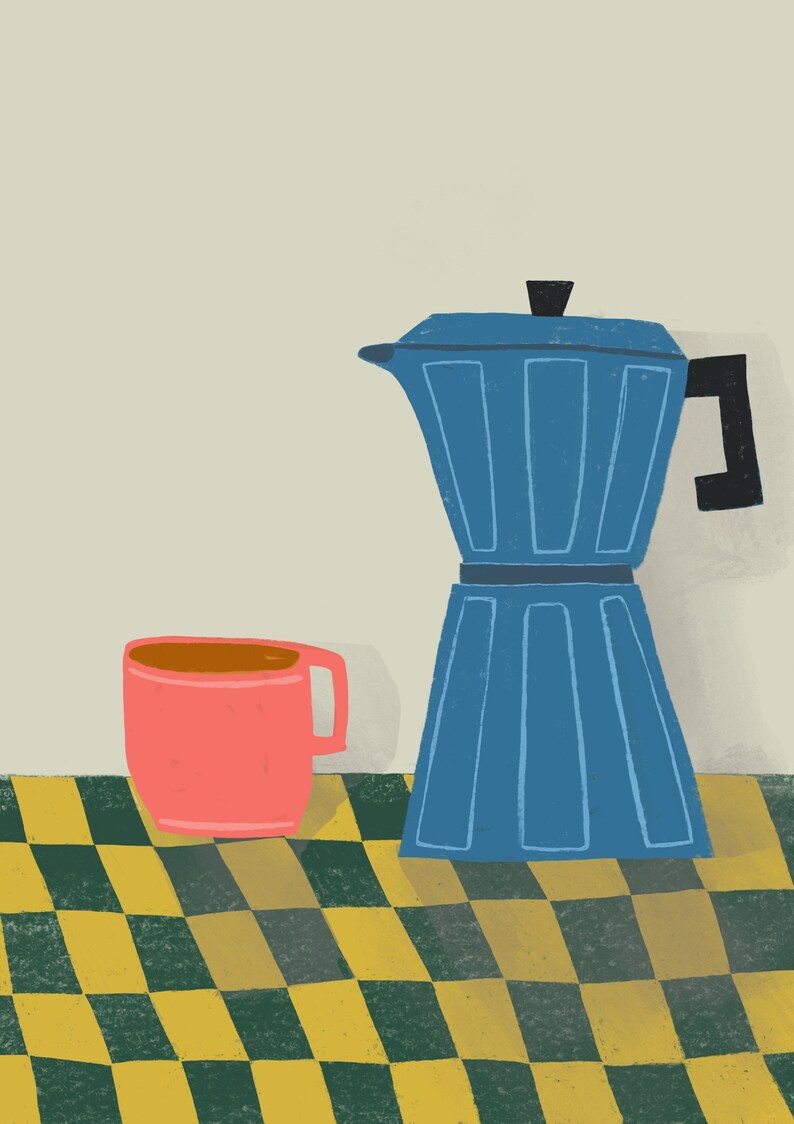 Still Life Coffee Pot Illustration Art Print, A4, A3 image 2