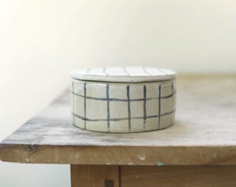 Beurrier en céramique française, pot à beurre artisanal, pot à beurre en céramique