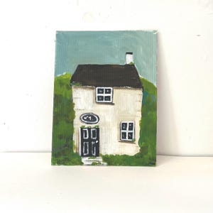 Original Landschaftsgemälde auf dicker Pappe. Landhaus Gemälde. Acrylmalerei